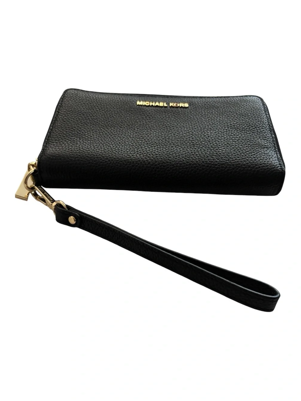 Michael Kors Jet Set Travel Leather Wallet Wristlet Large Multifunction Black
